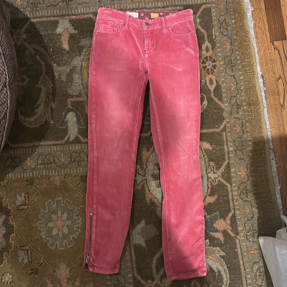 Pilcro from Anthropologie red corduroy pants size 25